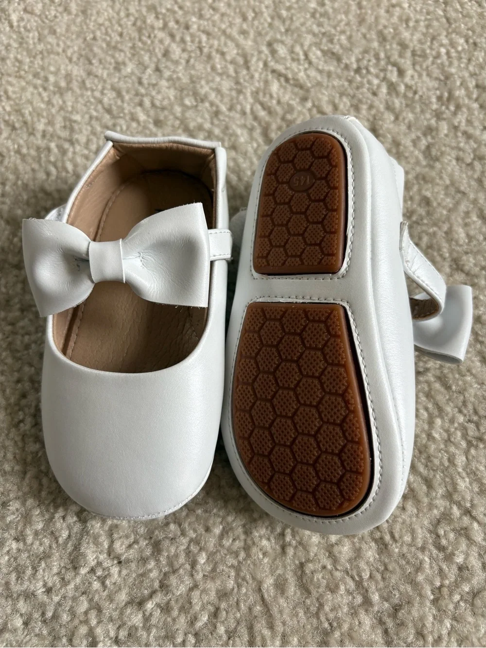 Felix & Flora White Bow Baby Mary Jane Shoes